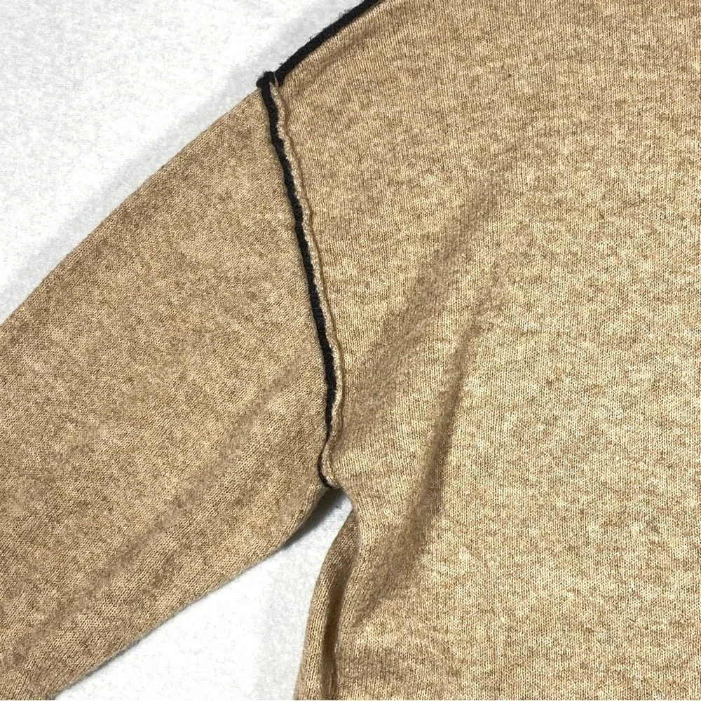 Penelope Rose Midi Knit Sweater Dress Women's 2X Tan & Black Trim Crew Neck NWT - Picture 5 of 13